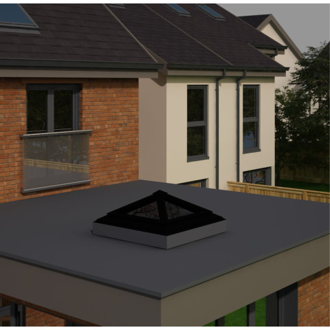 1000mm x 1500mm 4 Panel Roof Lanterns In Jet Black