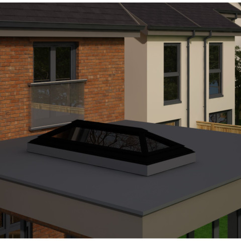 1000mm x 3000mm 4 Panel Roof Lanterns In Jet Black