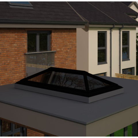 1500mm x 3000mm 4 Panel Roof Lanterns In Jet Black