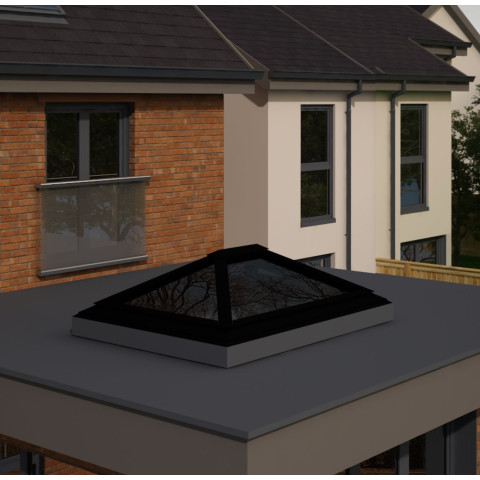 2000mm x 1500mm 4 Panel Roof Lanterns In Jet Black