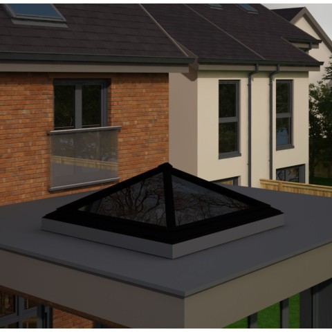 2000mm x 2000mm 4 Panel Roof Lanterns In Jet Black