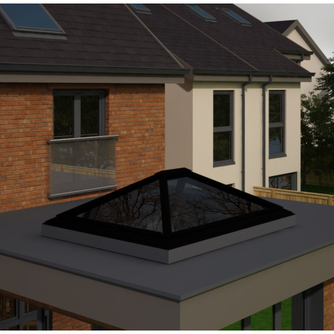 2000mm x 2500mm 4 Panel Roof Lanterns In Jet Black