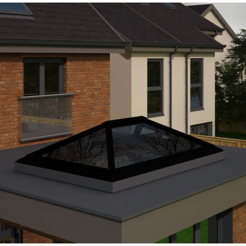 2000mm x 3000mm 4 Panel Roof Lanterns In Jet Black