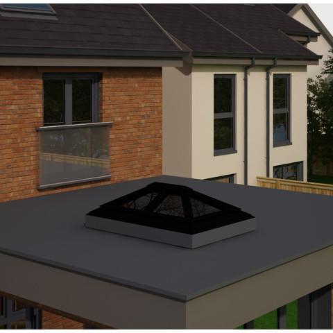 1000mm x 2000mm 6 Panel Roof Lanterns In Jet Black