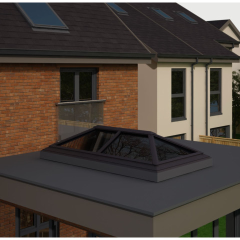 1500mm x 3000mm 6 Panel Roof Lanterns In Jet Black