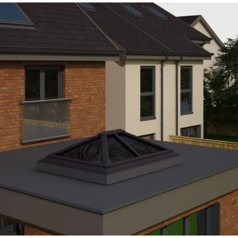 2000mm x 1500mm 6 Panel Roof Lanterns In Jet Black