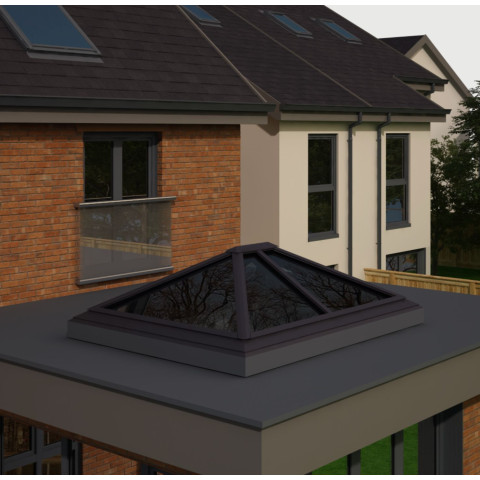 2000mm x 2500mm 6 Panel Roof Lanterns In Jet Black