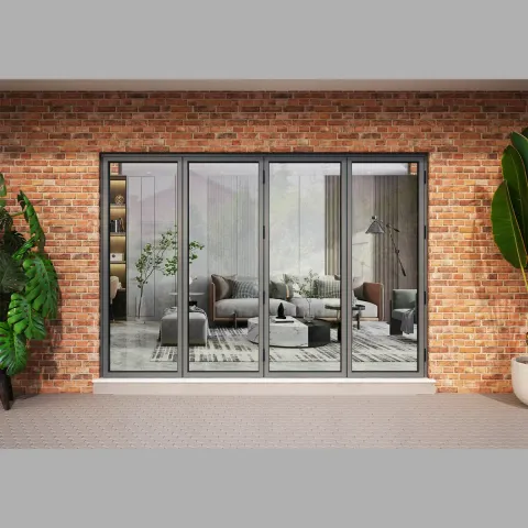 3300 x 2400 4 Panel Anthracite Grey Bifold Doors