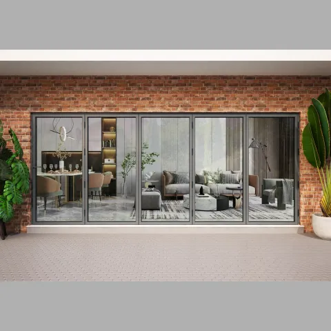 4500 x 2300 5 Panel Anthracite Grey Bifold Doors