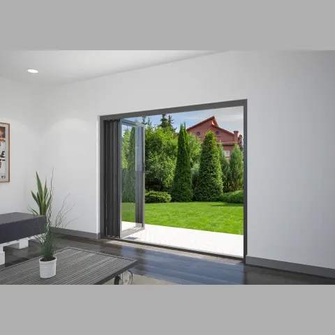 2400 x 1900 3 Panel Jet Black Bifold Doors