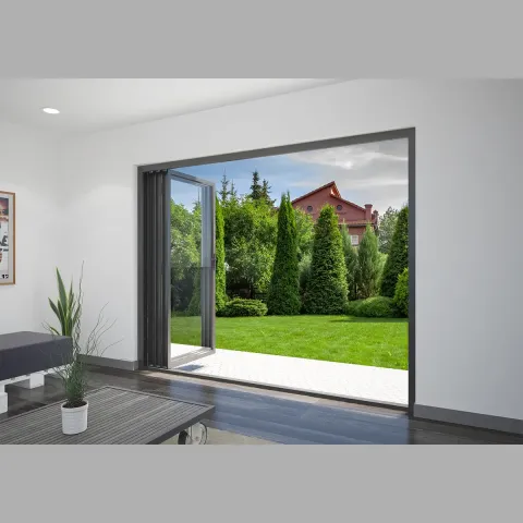 2700 x 2300 3 Panel Jet Black Bifold Doors