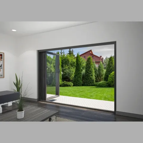 3600 x 2100 3 Panel Jet Black Bifold Doors