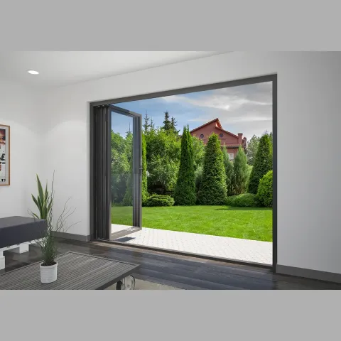 3300 x 2500 3 Panel Jet Black Bifold Doors