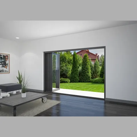 2400 x 1800 4 Panel Jet Black Bifold Doors