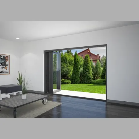 2400 x 2200 4 Panel Jet Black Bifold Doors