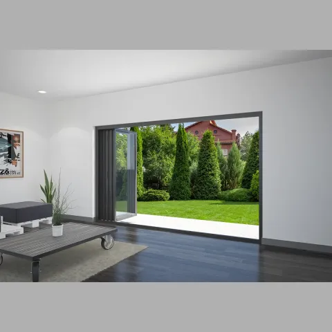 3300 x 2000 4 Panel Jet Black Bifold Doors