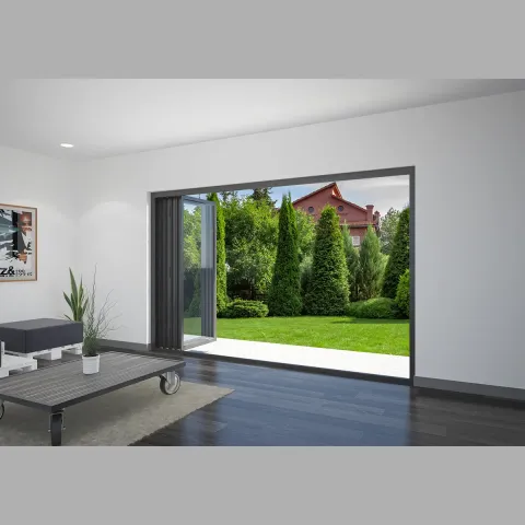 3300 x 2200 4 Panel Jet Black Bifold Doors