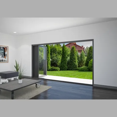 3600 x 2100 4 Panel Jet Black Bifold Doors