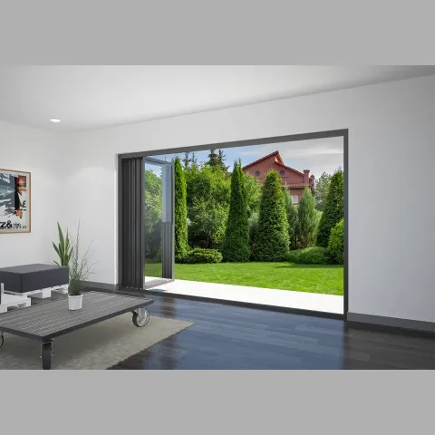 3600 x 2300 4 Panel Jet Black Bifold Doors