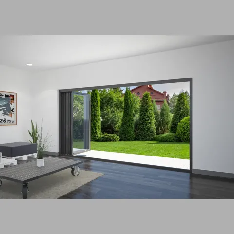 3900 x 1900 4 Panel Jet Black Bifold Doors