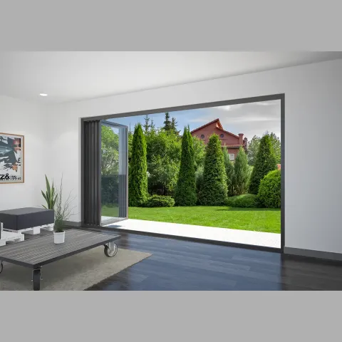 4200 x 3000 4 Panel Jet Black Bifold Doors