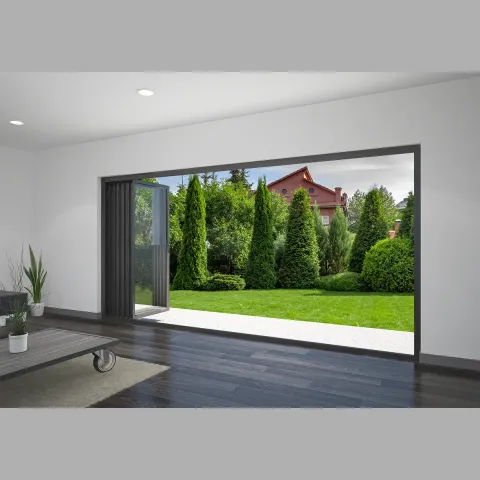 3000 x 2200 5 Panel Jet Black Bifold Doors