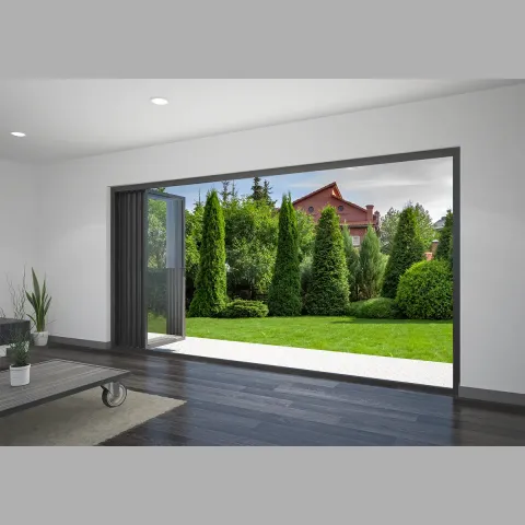 4200 x 2300 5 Panel Jet Black Bifold Doors