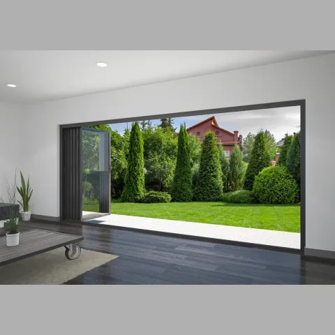 4800 x 2200 5 Panel Jet Black Bifold Doors