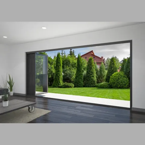 4800 x 2300 5 Panel Jet Black Bifold Doors