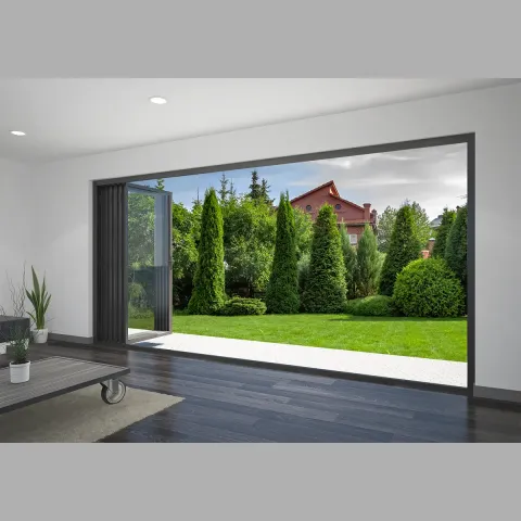 4800 x 2600 5 Panel Jet Black Bifold Doors