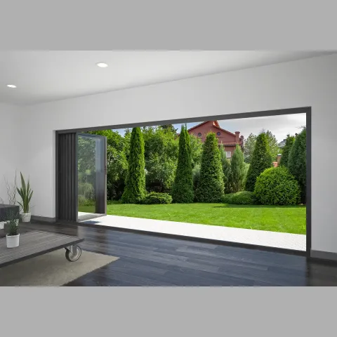 5100 x 1800 5 Panel Jet Black Bifold Doors