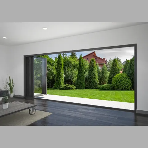 5100 x 2200 5 Panel Jet Black Bifold Doors