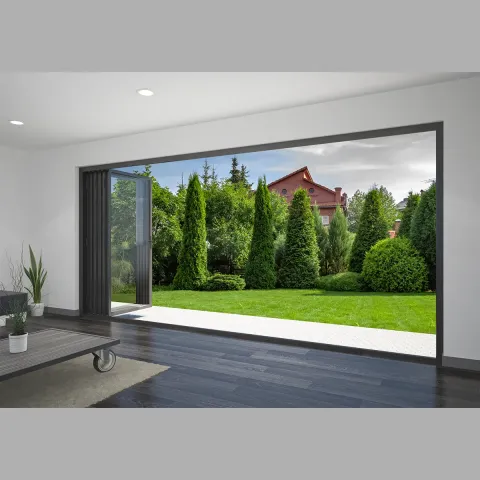 5100 x 2400 5 Panel Jet Black Bifold Doors