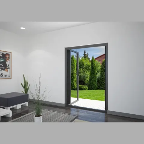 1400 x 1900 2 Panel Jet Black French Doors