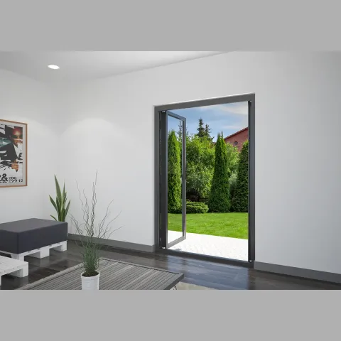 1400 x 2200 2 Panel Jet Black French Doors