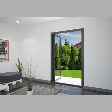 1500 x 2300 2 Panel Jet Black French Doors