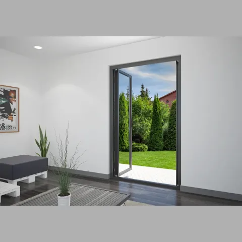 1400 x 2400 2 Panel Jet Black French Doors