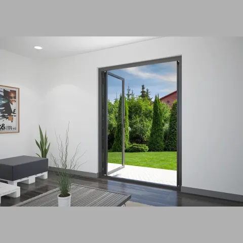 1700 x 2800 2 Panel Jet Black French Doors