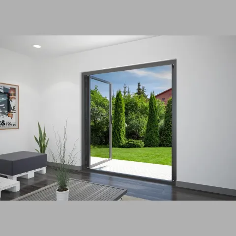 2100 x 2300 2 Panel Jet Black French Doors